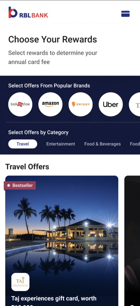Choose your rewards: offers from popular brands and by category, which set the annual fee