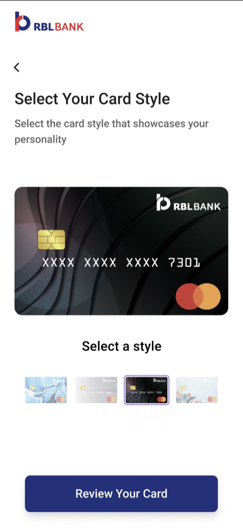 Choosing a card design